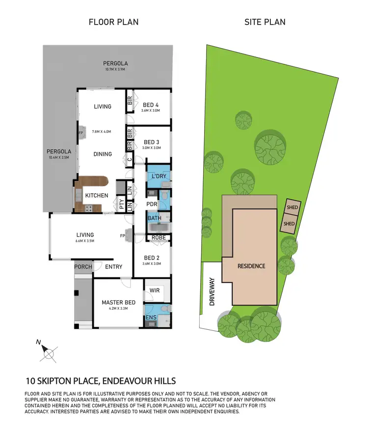 Floorplan of Homely house listing, 10 Skipton Place, Endeavour Hills VIC 3802