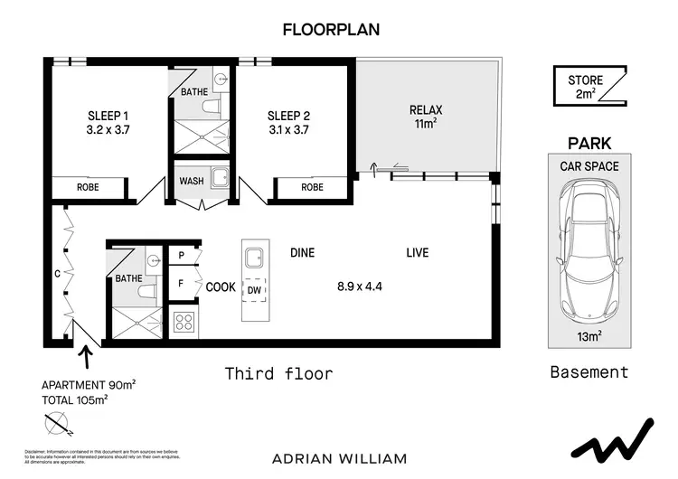 Floorplan of Homely apartment listing, 303/186A Victoria Road, Marrickville NSW 2204