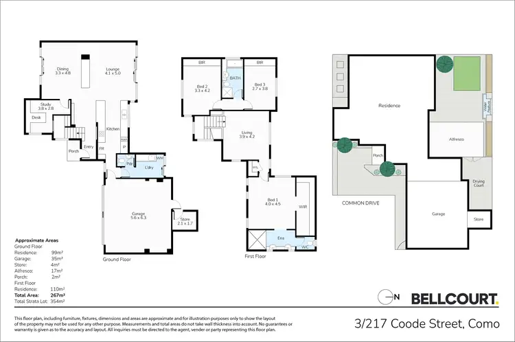 Floorplan of Homely townhouse listing, 3/217 Coode Street, Como WA 6152
