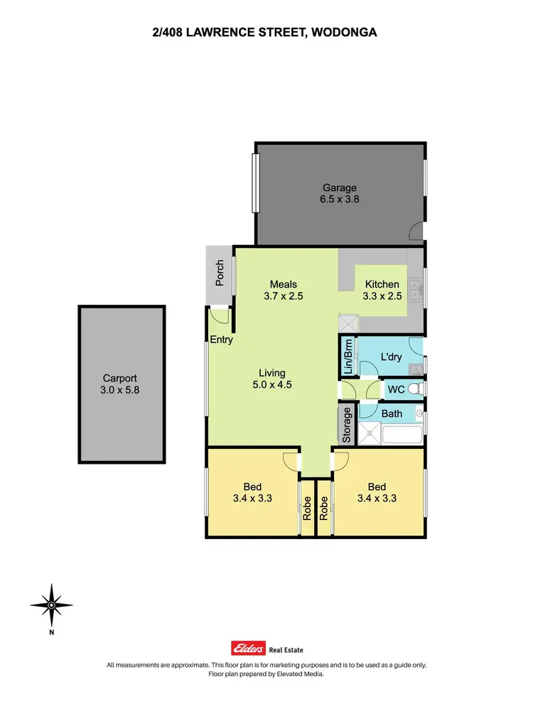 Floorplan of Homely unit listing, 2/408 Lawrence Street, Wodonga VIC 3690
