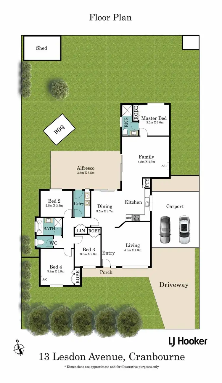 Floorplan of Homely house listing, 13 Lesdon Avenue, Cranbourne VIC 3977