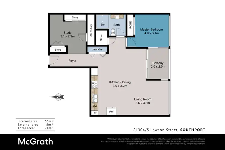 Floorplan of Homely apartment listing, 21304/5 Lawson Street, Southport QLD 4215
