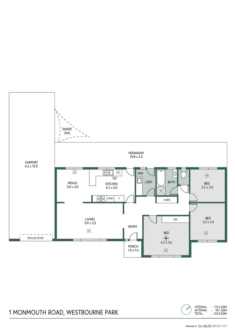 Floorplan of Homely house listing, 1 Monmouth Road, Westbourne Park SA 5041