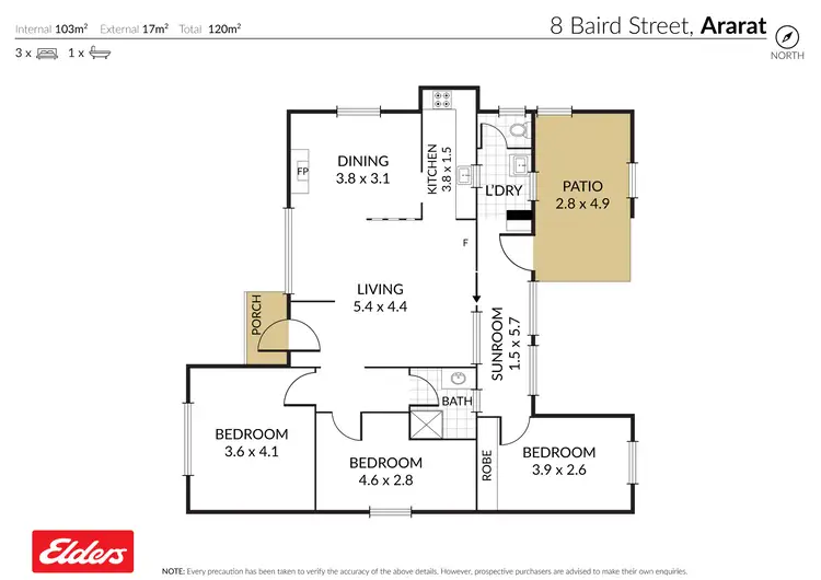 Floorplan of Homely house listing, 8 Baird Street, Ararat VIC 3377