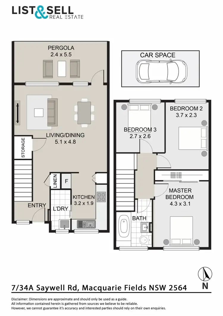 Floorplan of Homely townhouse listing, 7/34A Saywell Road, Macquarie Fields NSW 2564