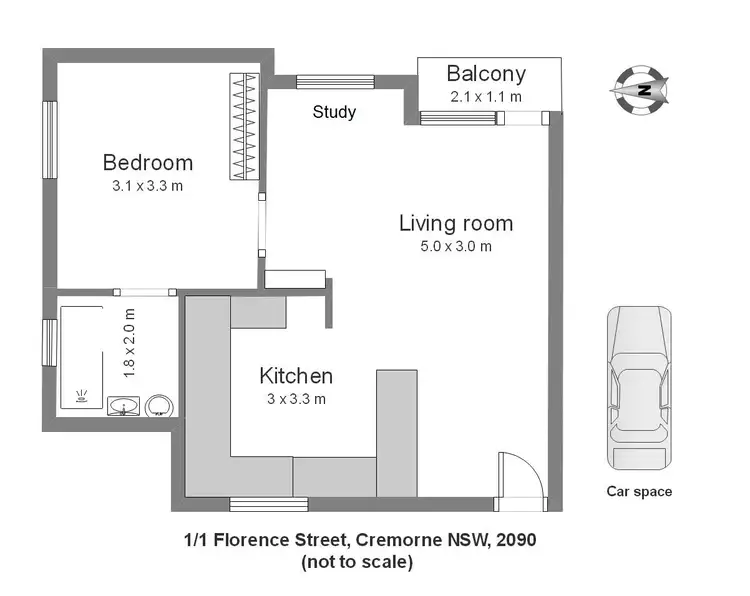 Floorplan of Homely apartment listing, 1/1 Florence Street, Cremorne NSW 2090