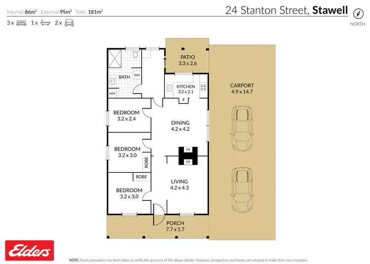 Floorplan of Homely house listing, 24 Stanton Street, Stawell VIC 3380