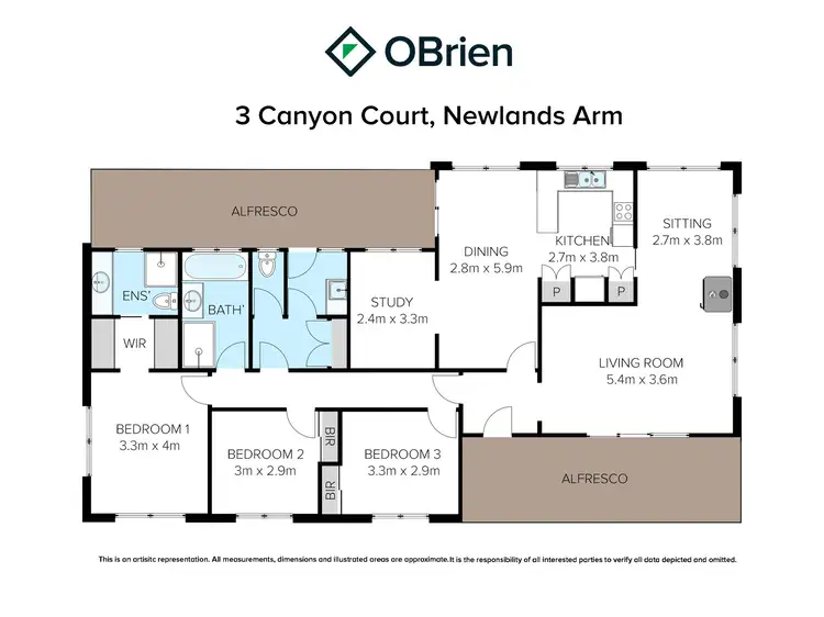 Floorplan of Homely house listing, 3 Canyon Court, Newlands Arm VIC 3875