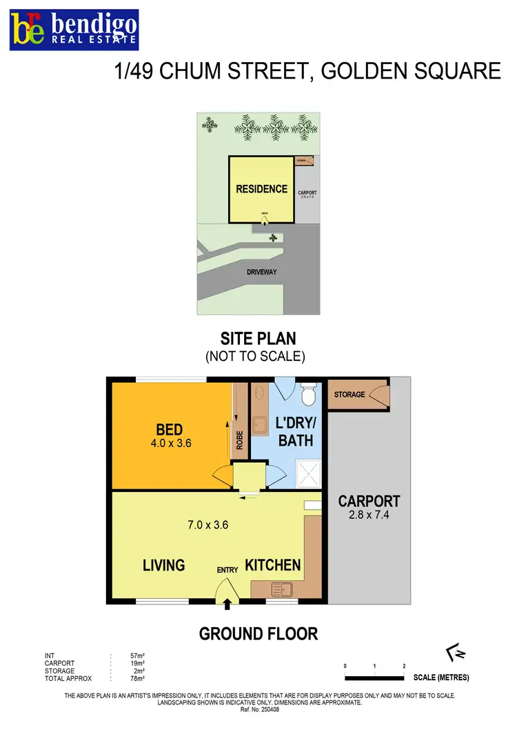 Floorplan of Homely unit listing, 1/49 Chum Street, Golden Square VIC 3555