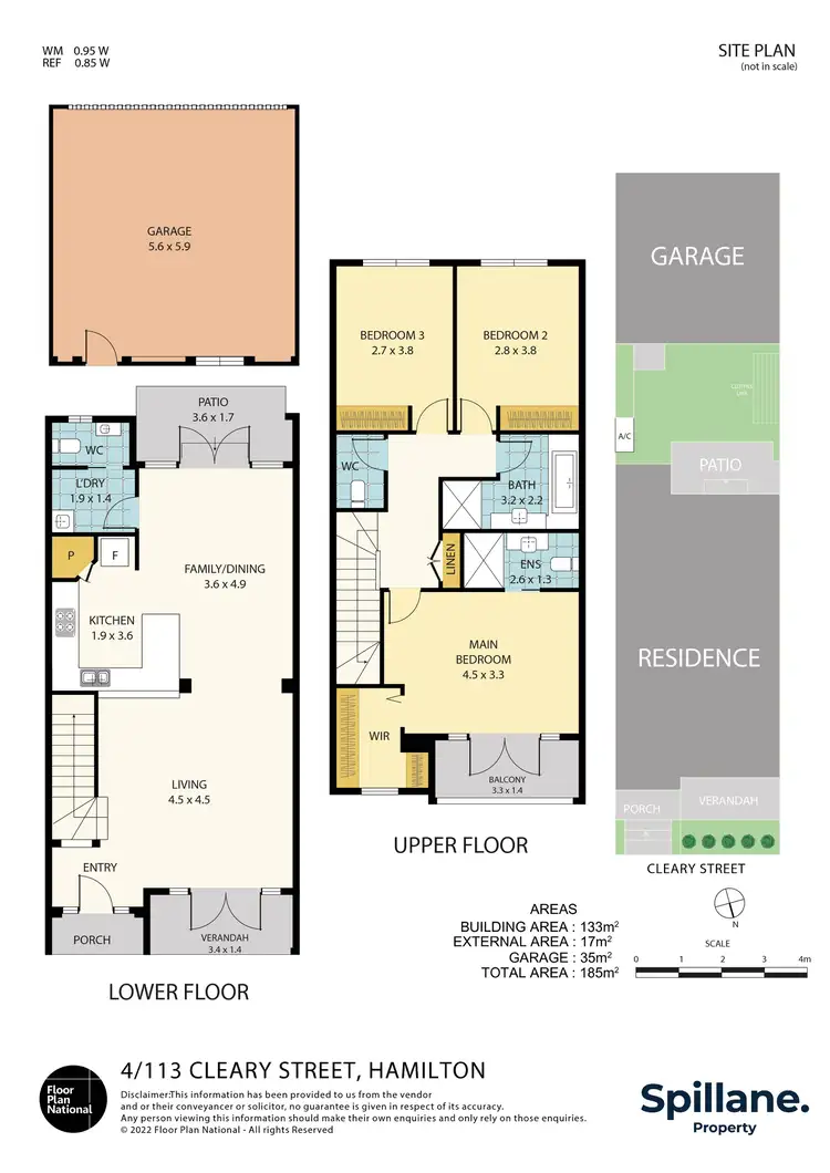 Floorplan of Homely townhouse listing, 4/113 Cleary Street, Hamilton NSW 2303
