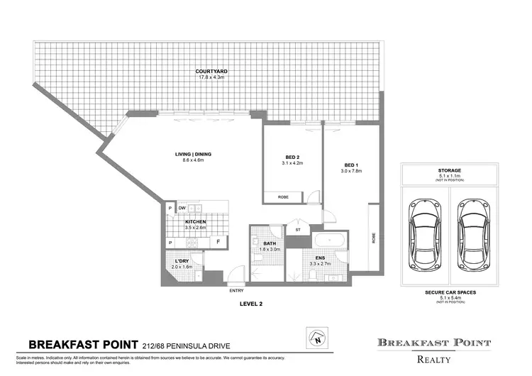 Floorplan of Homely apartment listing, 212/68 Peninsula Drive, Breakfast Point NSW 2137