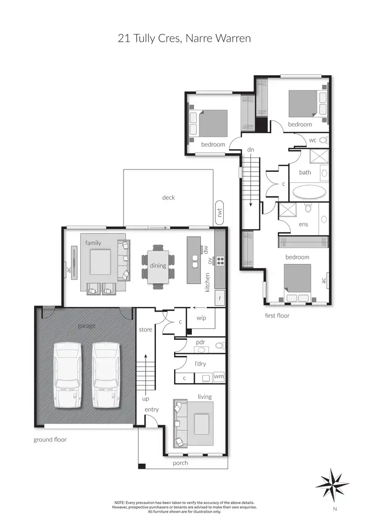 Floorplan of Homely house listing, 21 Tully Crescent, Narre Warren VIC 3805