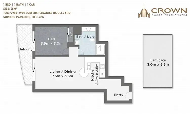 Floorplan of Homely apartment listing, Level 10/1003/2988-2994 Surfers Paradise Boulevard, Surfers Paradise QLD 4217