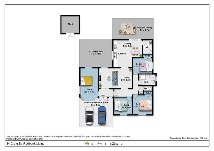 Floorplan of Homely house listing, 34 Craig Street, Redbank Plains QLD 4301