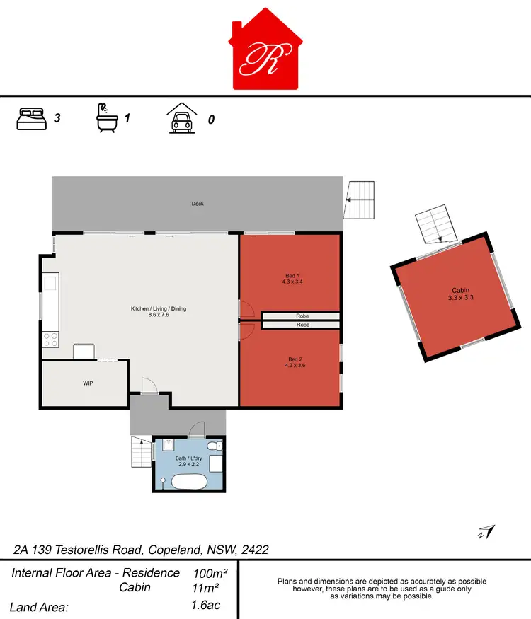 Floorplan of Homely rural property listing, 2A/139 Testorellis Road, Gloucester NSW 2422