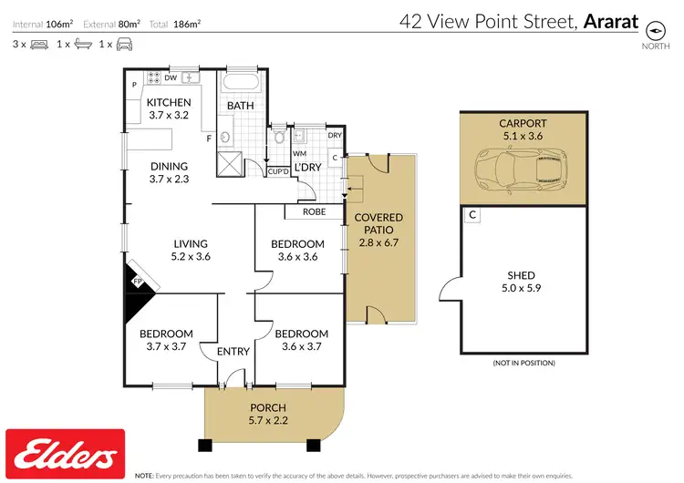 Floorplan of Homely house listing, 42 View Point Street, Ararat VIC 3377