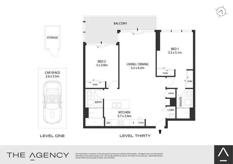 Floorplan of Homely apartment listing, 3304/65 Tumbalong Boulevard, Haymarket NSW 2000