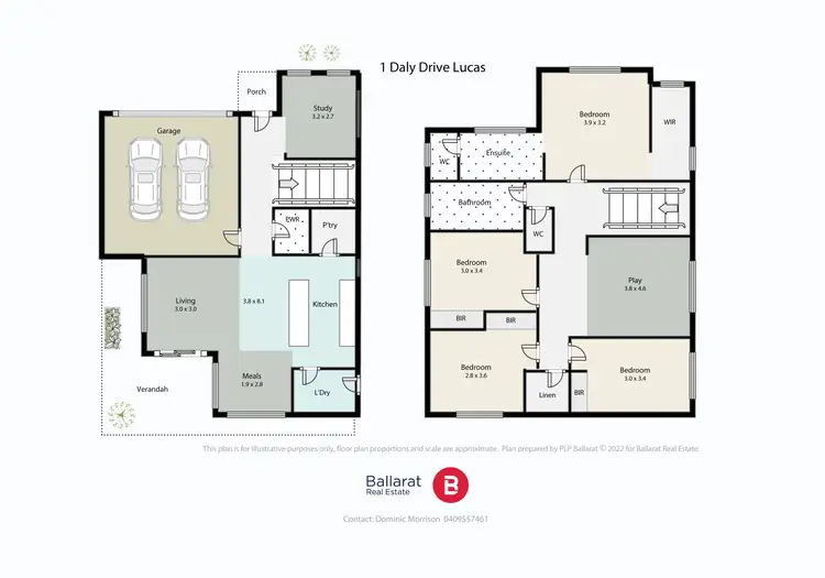 Floorplan of Homely house listing, 1 Daly Drive, Lucas VIC 3350