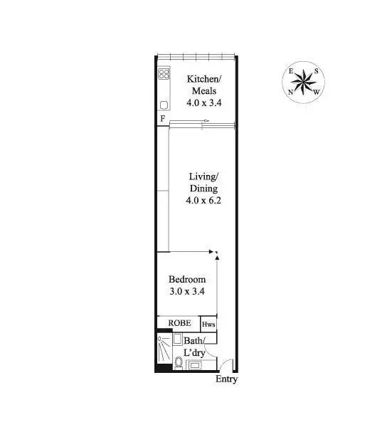 Floorplan of Homely apartment listing, 1017/555 Flinders Street, Melbourne VIC 3000