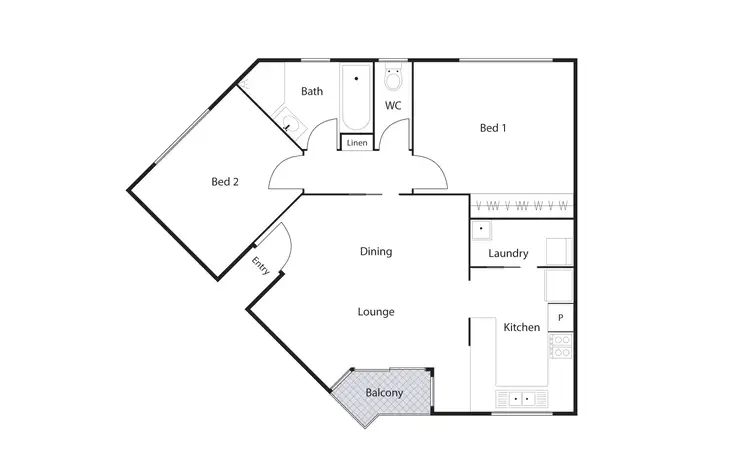 Floorplan of Homely unit listing, 40/17 Medley Street, Chifley ACT 2606