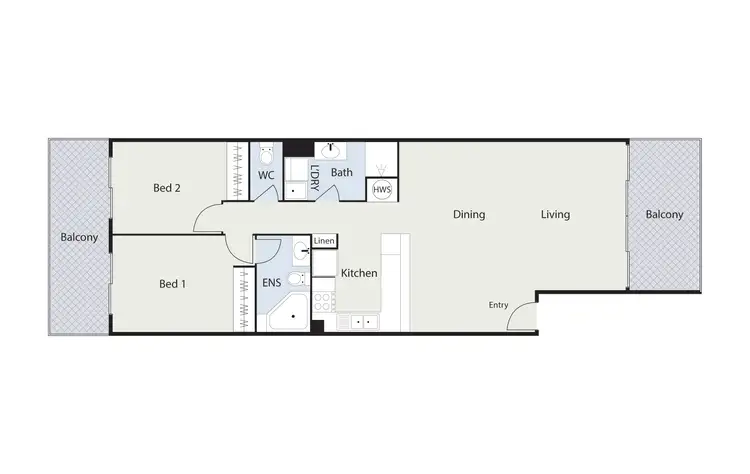 Floorplan of Homely apartment listing, Level 2/123/72 Wentworth Avenue, Kingston ACT 2604