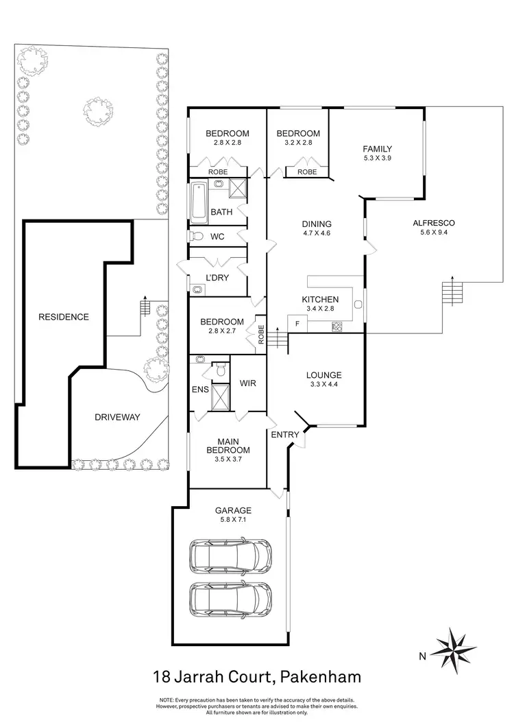Floorplan of Homely house listing, 18 Jarrah Court, Pakenham VIC 3810