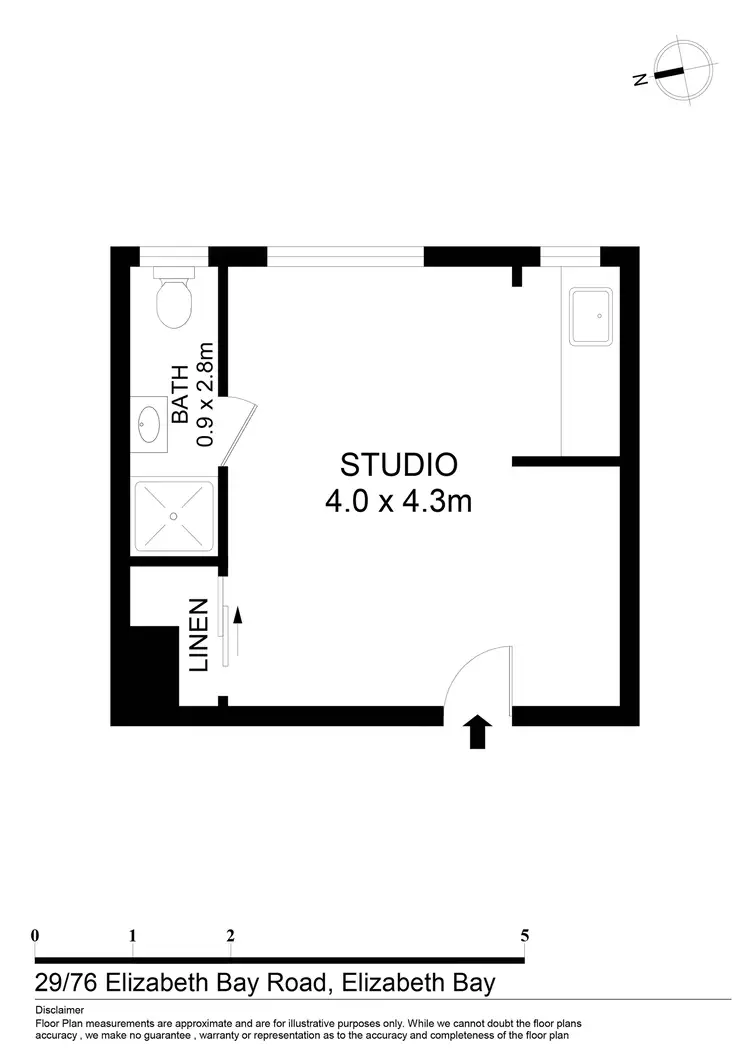 Floorplan of Homely studio listing, 29/76 Elizabeth Bay Road, Elizabeth Bay NSW 2011