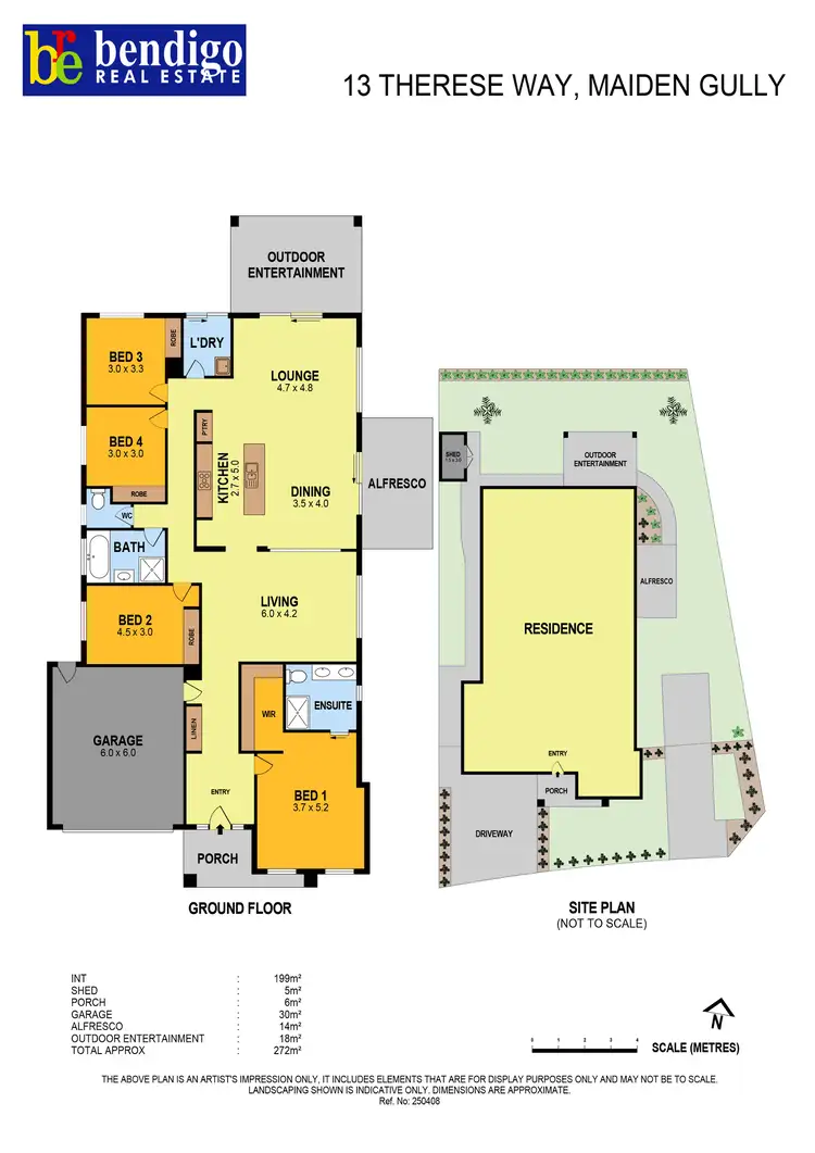 Floorplan of Homely house listing, 13 Therese Way, Maiden Gully VIC 3551