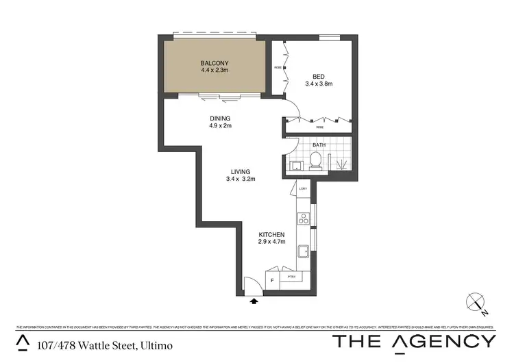 Floorplan of Homely apartment listing, 107/478 Wattle Street, Ultimo NSW 2007