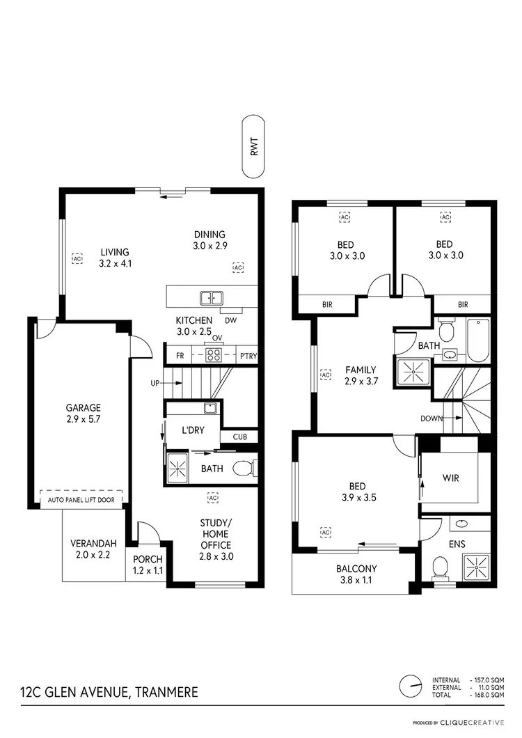 Floorplan of Homely townhouse listing, 12C Glen Avenue, Tranmere SA 5073