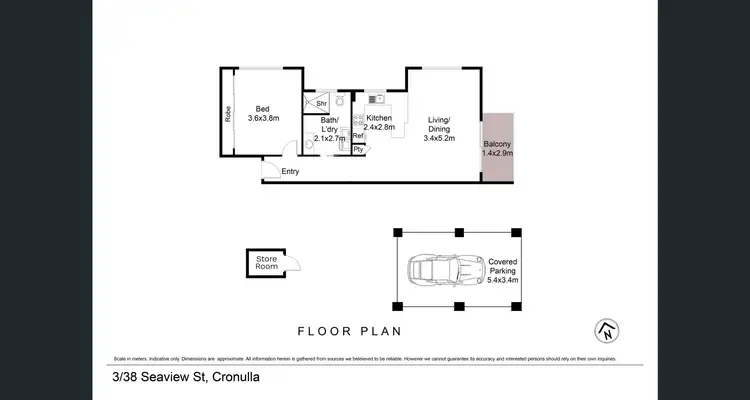 Floorplan of Homely apartment listing, 5/38 Seaview Street, Cronulla NSW 2230