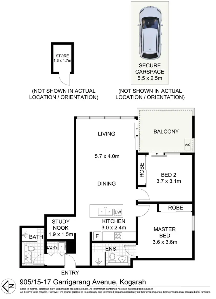 Floorplan of Homely unit listing, 905/15 Garrigarrang Avenue, Kogarah NSW 2217