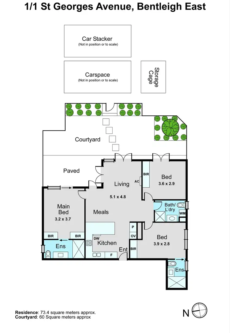 Floorplan of Homely apartment listing, 1/1 St Georges Avenue, Bentleigh East VIC 3165
