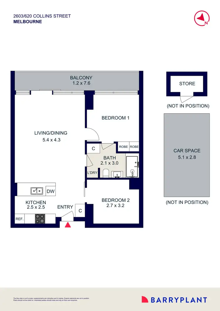 Floorplan of Homely apartment listing, 2603/620 Collins Street, Melbourne VIC 3000