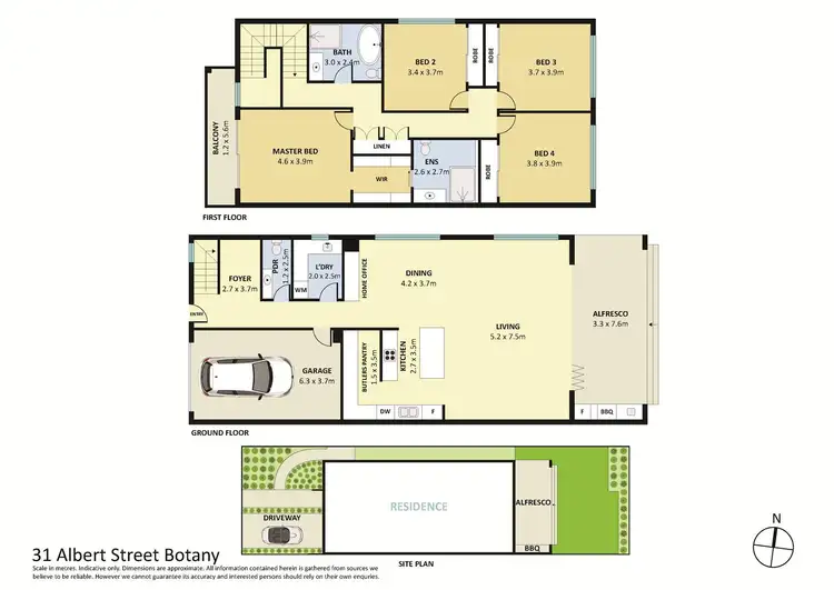 Floorplan of Homely semi-detached listing, 31 Albert Street, Botany NSW 2019