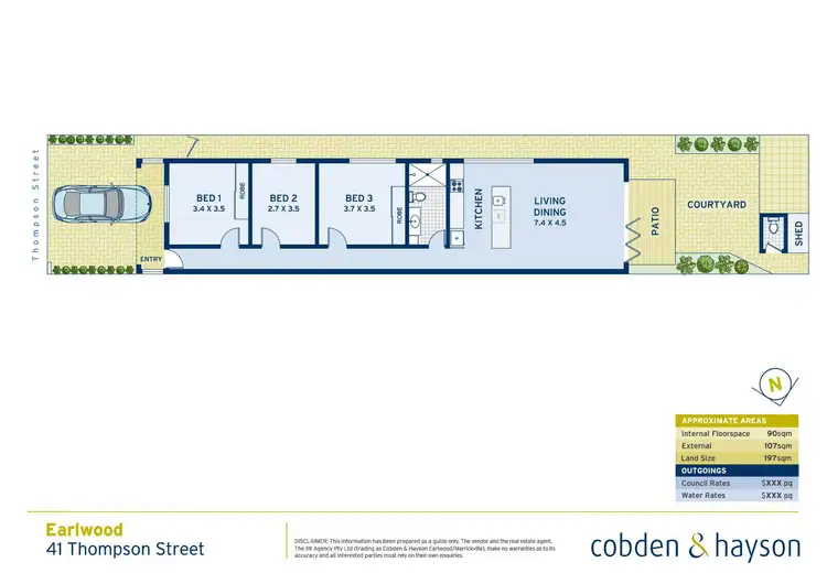 Floorplan of Homely house listing, 41 Thompson Street, Earlwood NSW 2206