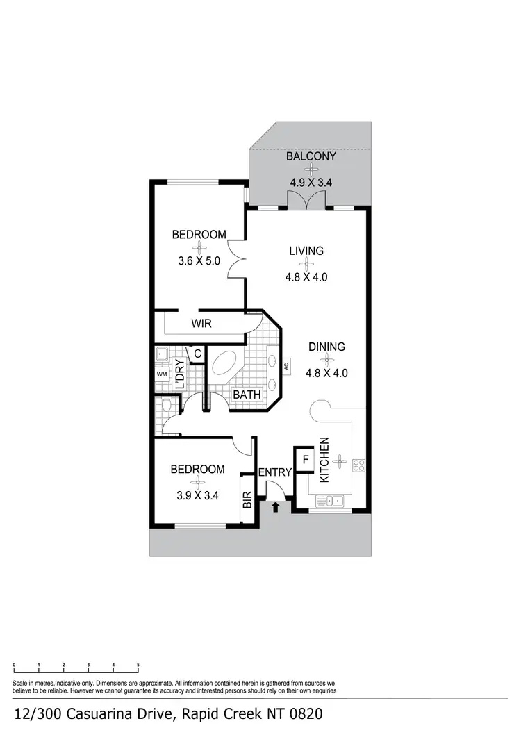Floorplan of Homely unit listing, 12/300 Casuarina Drive, Rapid Creek NT 810