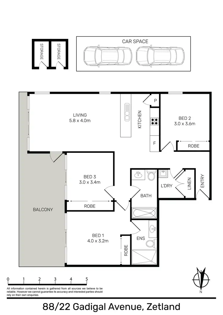 Floorplan of Homely apartment listing, 88/22 Gadigal Avenue, Zetland NSW 2017