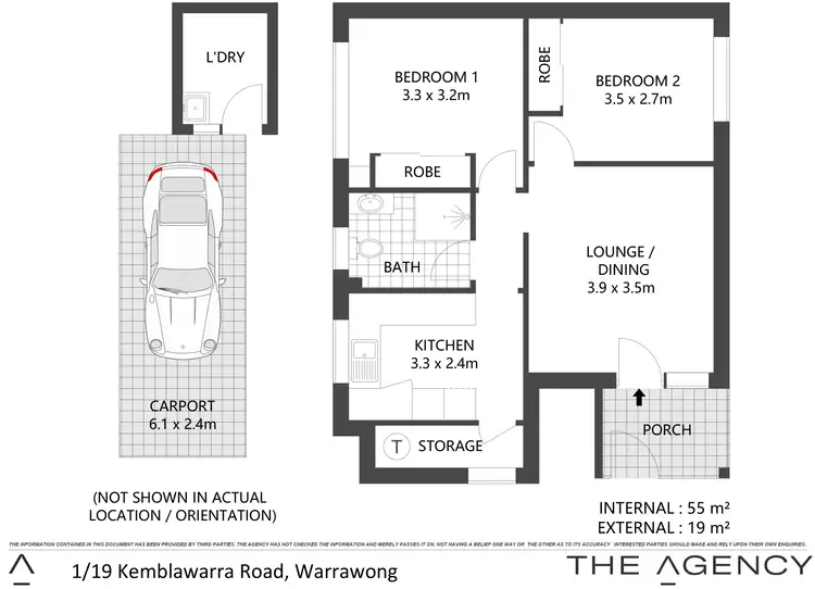 Floorplan of Homely apartment listing, 1/19 Kemblawarra Road, Warrawong NSW 2502