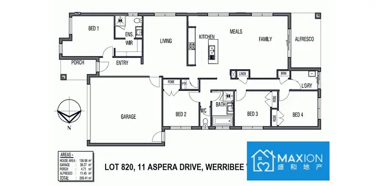 Floorplan of Homely house listing, 11 Aspera Drive, Werribee VIC 3030
