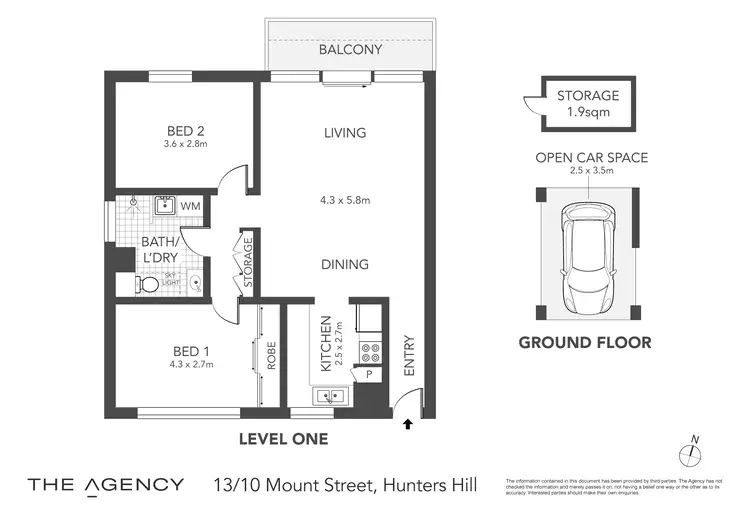 Floorplan of Homely apartment listing, 13/10 Mount Street, Hunters Hill NSW 2110
