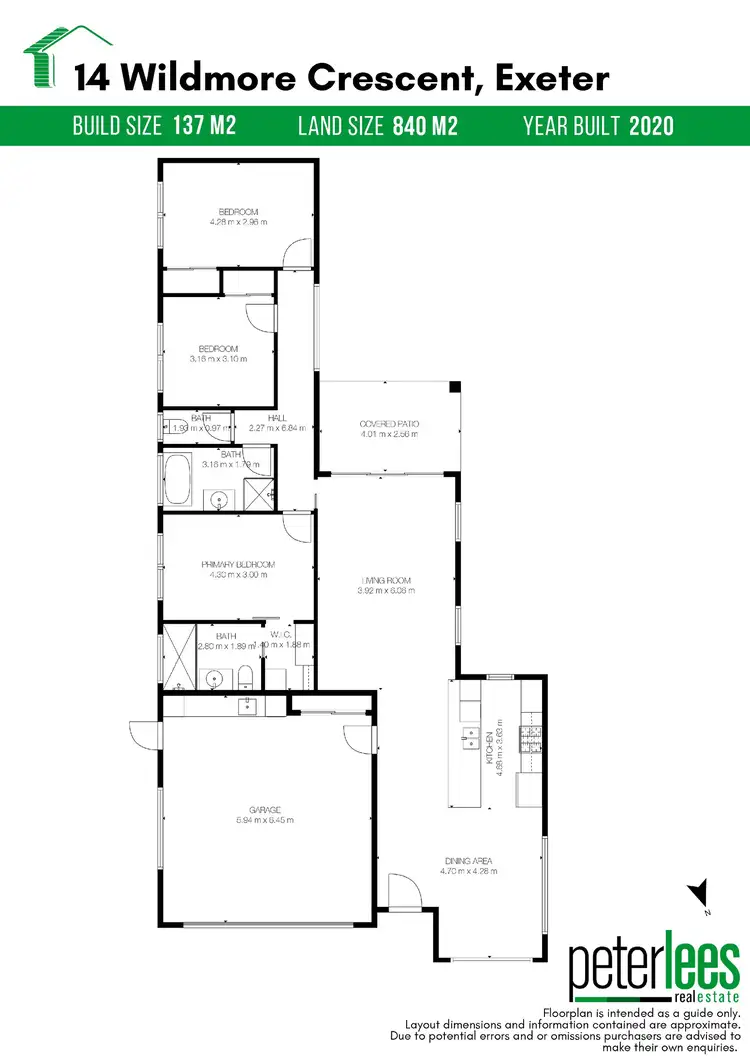 Floorplan of Homely house listing, 14 Wildmore Crescent, Exeter TAS 7275