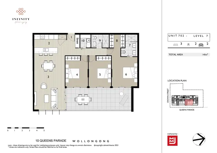 Floorplan of Homely unit listing, 7-02/10 Queens Parade, Wollongong NSW 2500