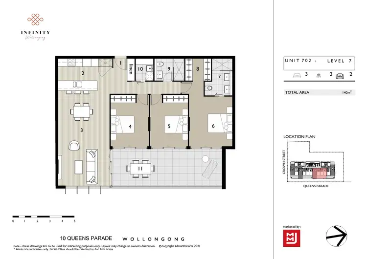 Floorplan of Homely unit listing, 7-02/10 Queens Parade, Wollongong NSW 2500