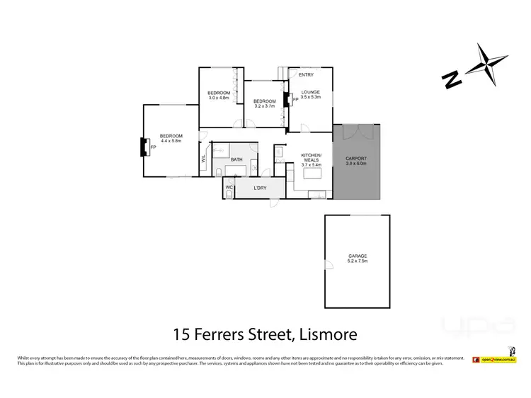 Floorplan of Homely house listing, 15 Ferrers Street, Lismore VIC 3324