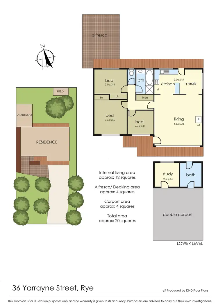 Floorplan of Homely house listing, 36 Yarrayne Street, Rye VIC 3941