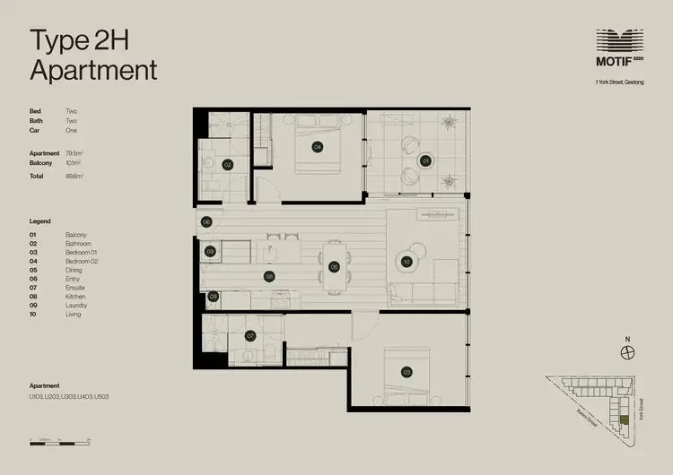 Floorplan of Homely apartment listing, 504/1 York Street, Geelong VIC 3220