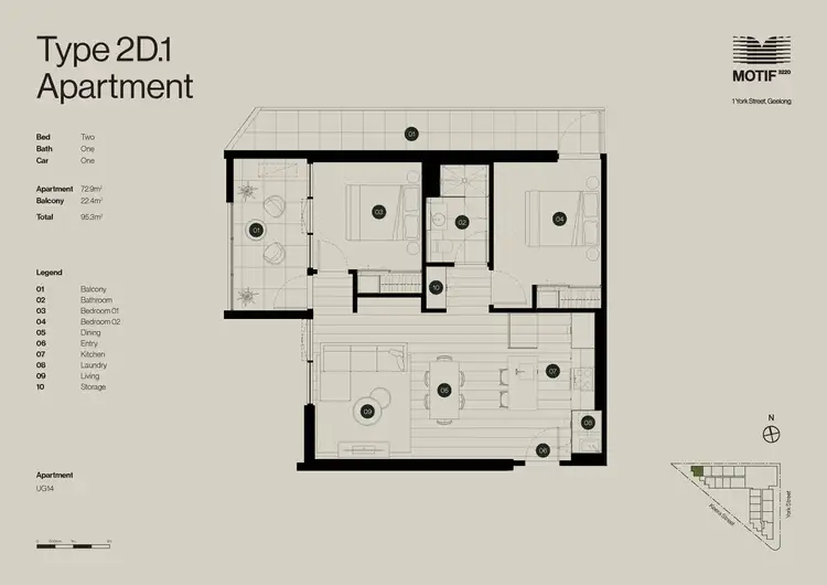 Floorplan of Homely apartment listing, G14/1 York Street, Geelong VIC 3220