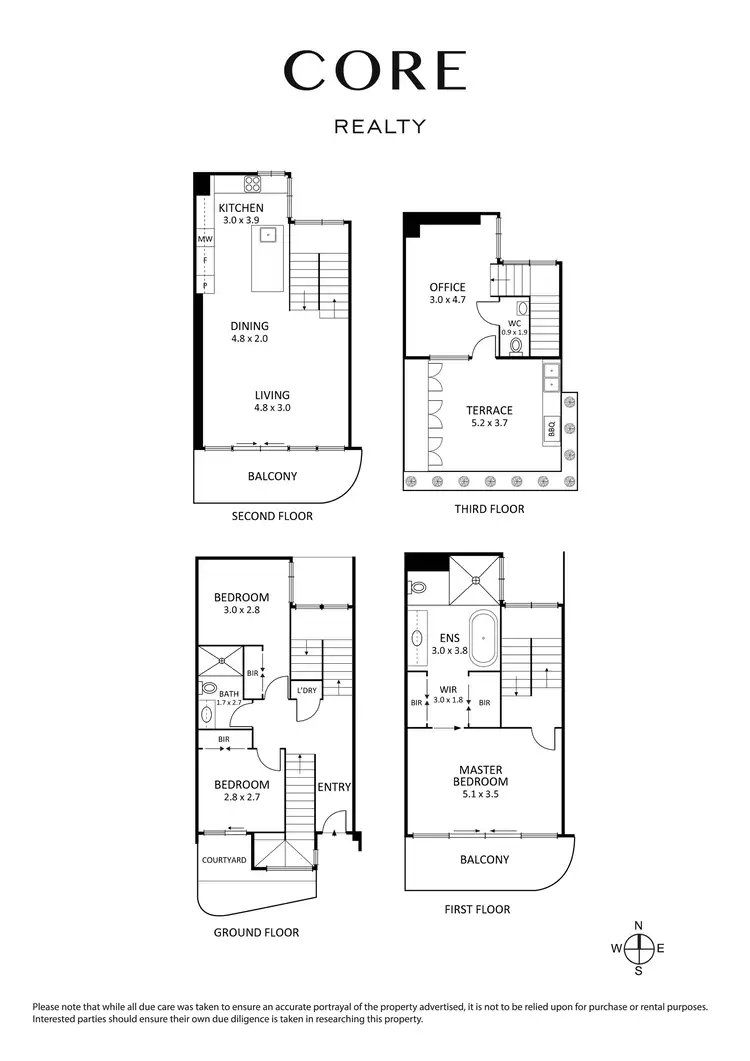 Floorplan of Homely townhouse listing, 4/4A The Avenue, Parkville VIC 3052