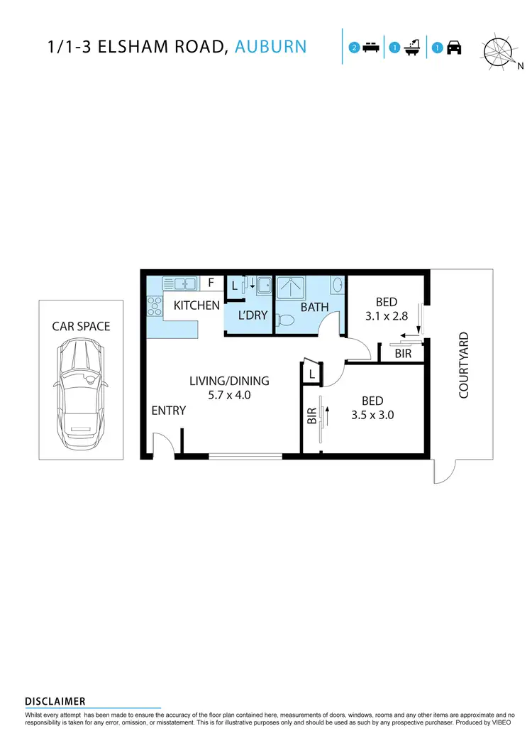 Floorplan of Homely villa listing, 1/1-3 Elsham Road, Auburn NSW 2144